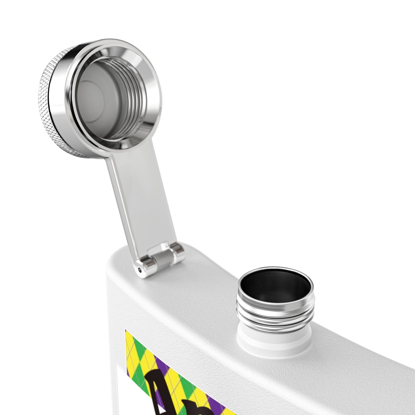 Mardi Gras Stainless Steel Flask, 6oz